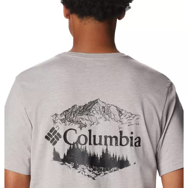 Columbia Mens Rockaway River Back Graphic Short Sleeve TeeColumbia Grey HeatherHex Natured Graphic