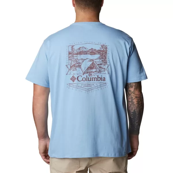 Columbia Mens Rockaway River Back Graphic Short Sleeve TeeJet StreamLakeside Badge Graphic