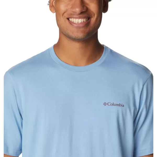 Columbia Mens Rockaway River Back Graphic Short Sleeve TeeJet StreamLakeside Badge Graphic