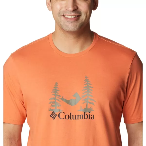 Columbia Mens Rockaway River Outdoor Short SleeveDesert OrangeSnoozin Graphic