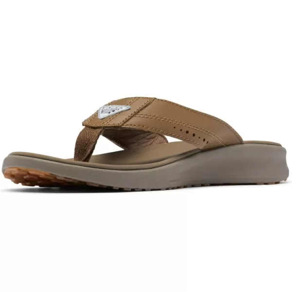 Columbia Mens Rostra Beachcomber Leather Sport SandalDark TruffleWet Sand