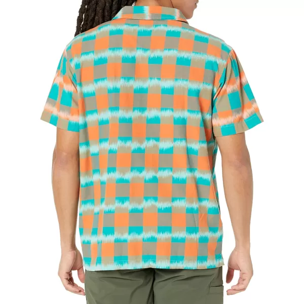 Columbia Mens Scenic Ridge Short SleeveDesert Orange Ikat