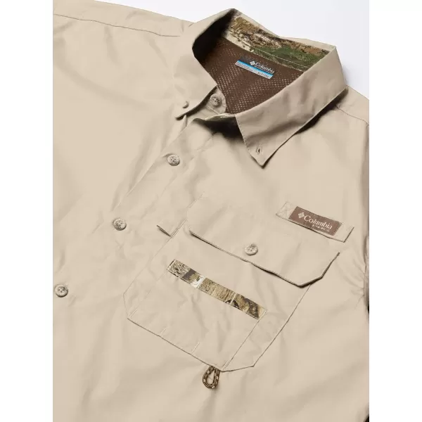 Columbia Mens Sharptail Short Sleeve ShirtFossilRt Edge