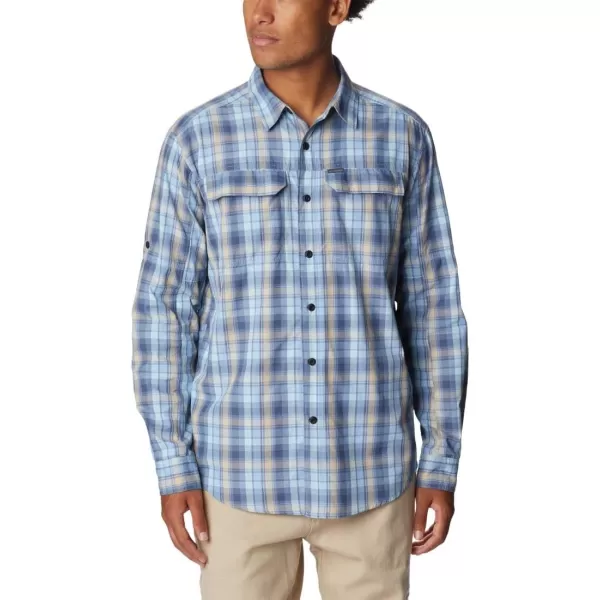 Columbia Mens Silver Ridge 20 Plaid Long Sleeve ShirtJet Stream Gathered Plaid