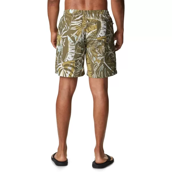 Columbia Mens Standard M Summerdry ShortStone Green King Palm Multi