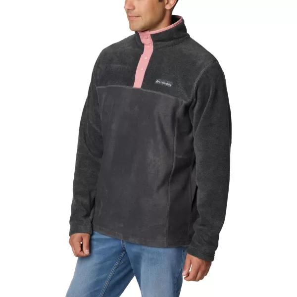 Columbia Mens Steens Mountain Half SnapSharkCharcoal HeatherPink Agave