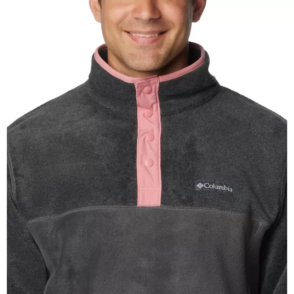 Columbia Mens Steens Mountain Half SnapSharkCharcoal HeatherPink Agave