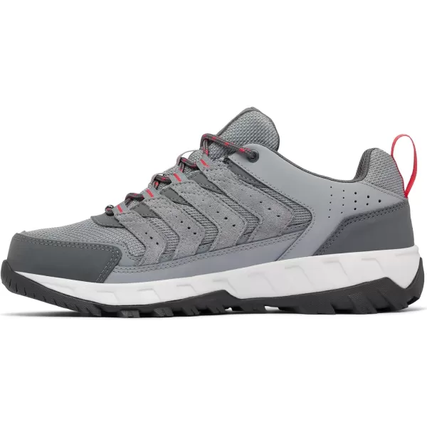Columbia Mens Strata Trail Low Waterproof Hiking ShoeTitanium Grey SteelMountain Red