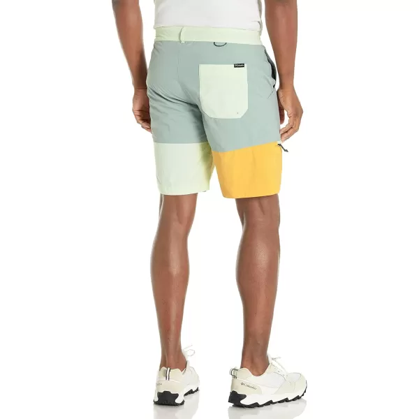 Columbia Mens Summerdry Belted ShortNiagaraIce GreenGolden Nugget