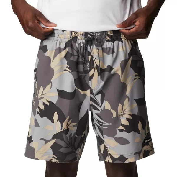 Columbia Mens Summertide Stretch Printed ShortCity Grey Floriated