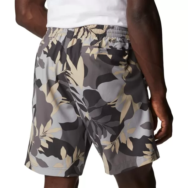 Columbia Mens Summertide Stretch Printed ShortCity Grey Floriated