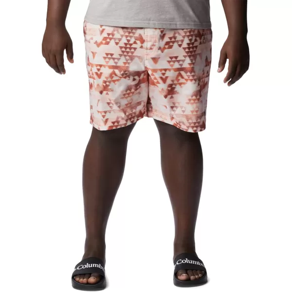 Columbia Mens Summertide Stretch Printed ShortDesert Orange Distant Peaks