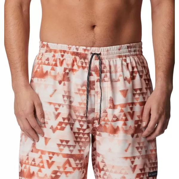 Columbia Mens Summertide Stretch Printed ShortDesert Orange Distant Peaks