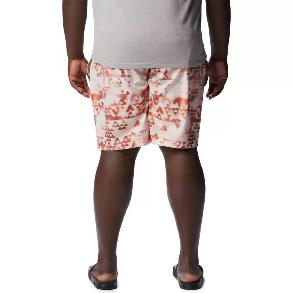 Columbia Mens Summertide Stretch Printed ShortDesert Orange Distant Peaks