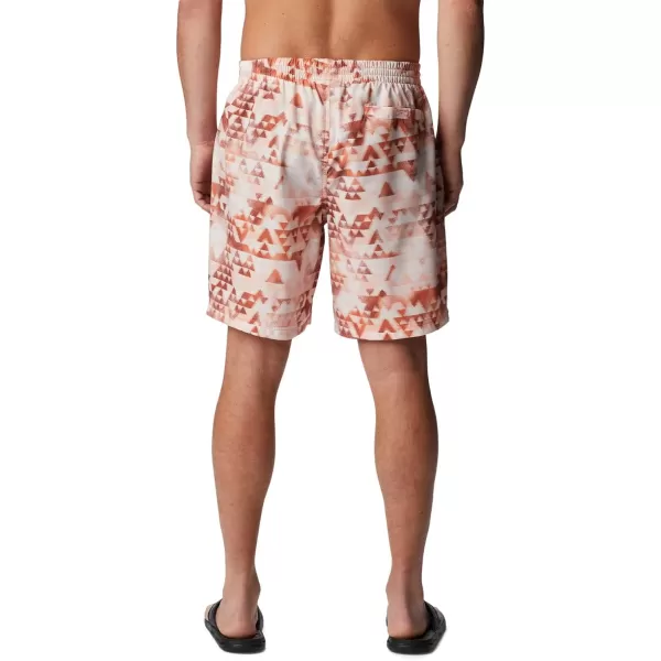 Columbia Mens Summertide Stretch Printed ShortDesert Orange Distant Peaks