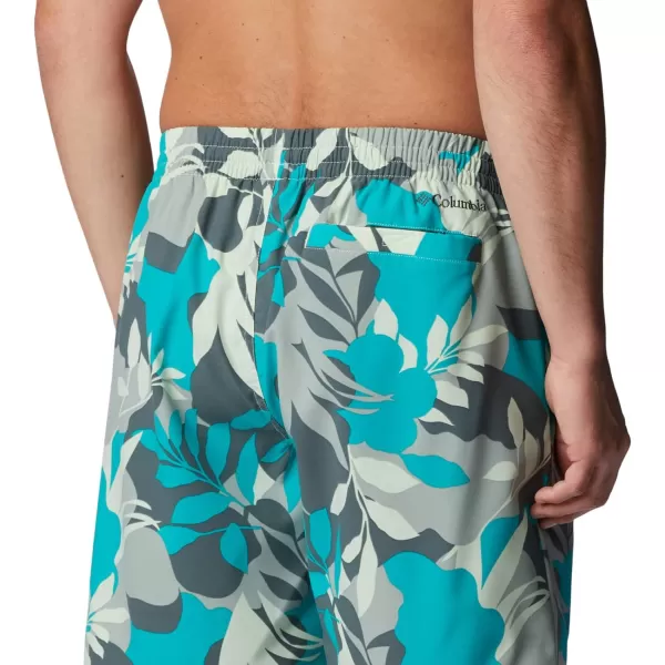 Columbia Mens Summertide Stretch Printed ShortIce Green Floriated