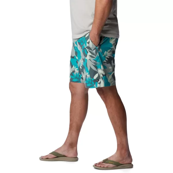 Columbia Mens Summertide Stretch Printed ShortIce Green Floriated