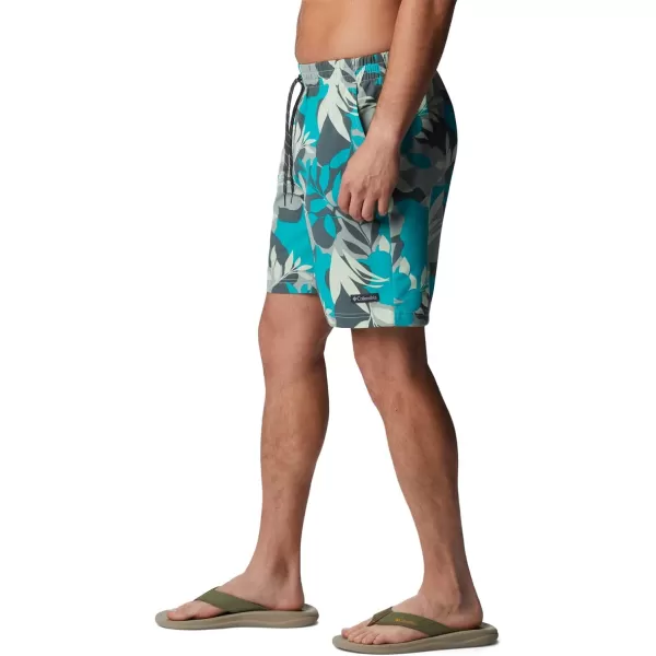 Columbia Mens Summertide Stretch Printed ShortIce Green Floriated