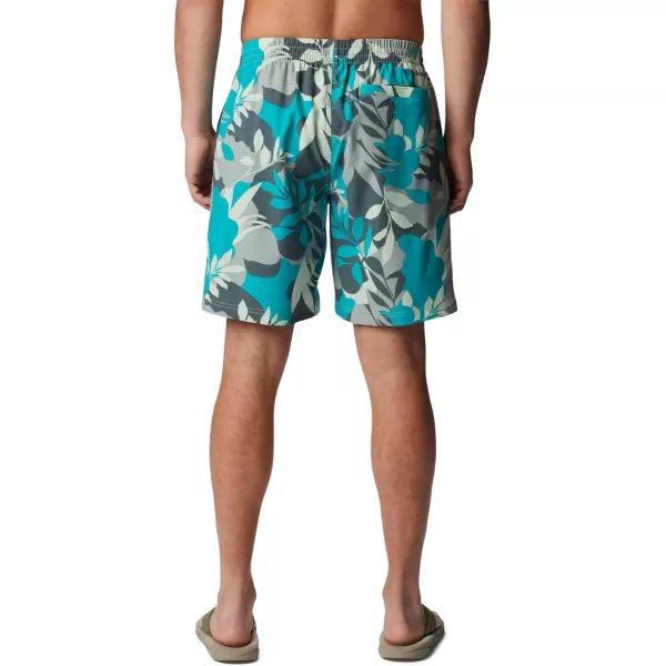 Columbia Mens Summertide Stretch Printed ShortIce Green Floriated