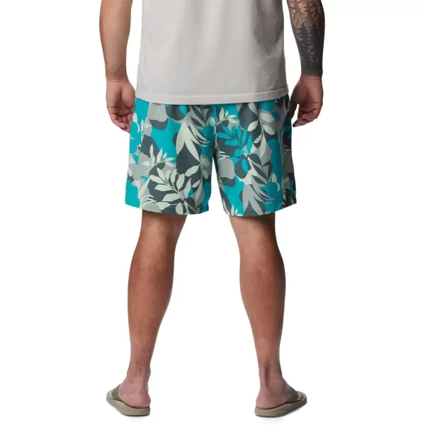 Columbia Mens Summertide Stretch Printed ShortIce Green Floriated