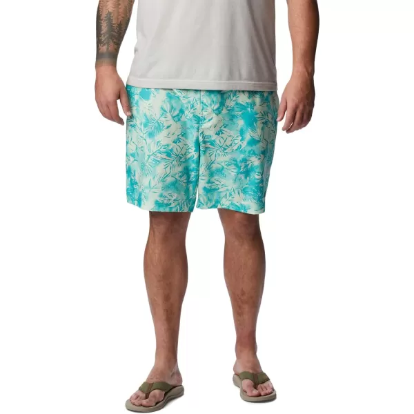 Columbia Mens Summertide Stretch Printed ShortIce Green Sketchy Paradise