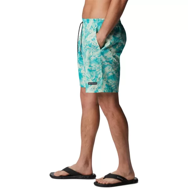 Columbia Mens Summertide Stretch Printed ShortIce Green Sketchy Paradise