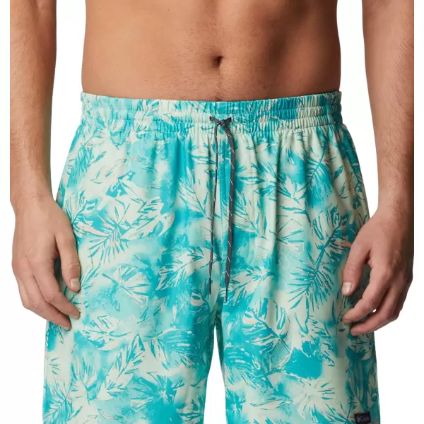 Columbia Mens Summertide Stretch Printed ShortIce Green Sketchy Paradise