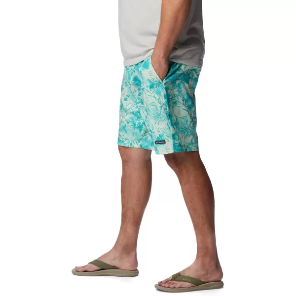 Columbia Mens Summertide Stretch Printed ShortIce Green Sketchy Paradise