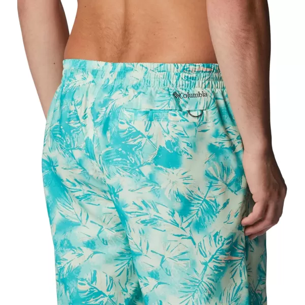 Columbia Mens Summertide Stretch Printed ShortIce Green Sketchy Paradise