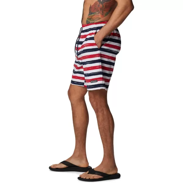 Columbia Mens Summertide Stretch Printed ShortMountain Red Marker Stripe