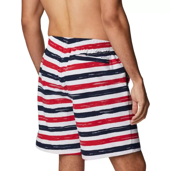 Columbia Mens Summertide Stretch Printed ShortMountain Red Marker Stripe