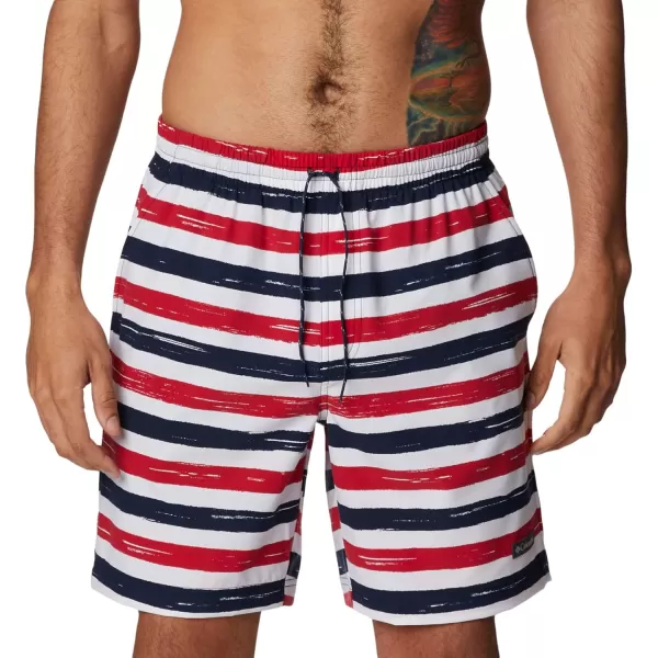 Columbia Mens Summertide Stretch Printed ShortMountain Red Marker Stripe