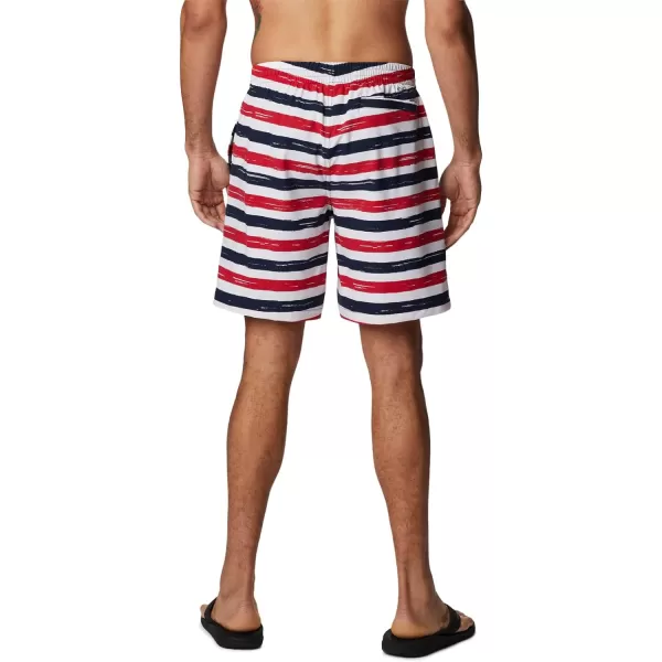 Columbia Mens Summertide Stretch Printed ShortMountain Red Marker Stripe