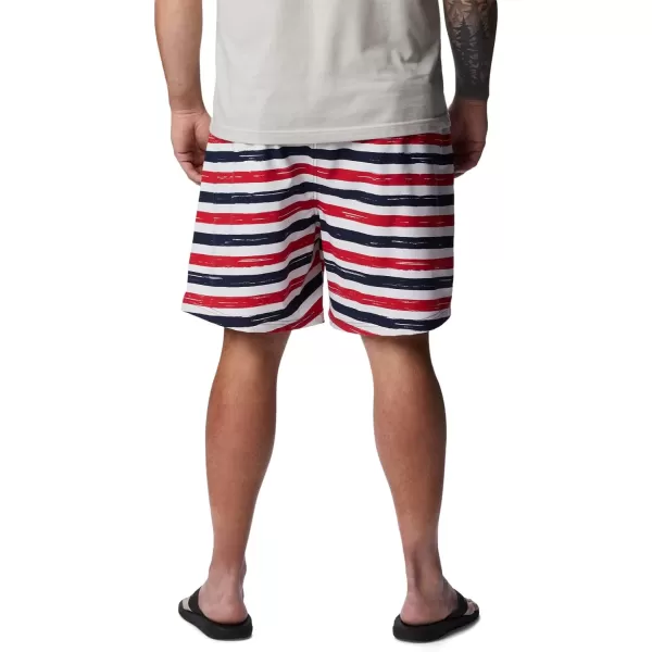 Columbia Mens Summertide Stretch Printed ShortMountain Red Marker Stripe