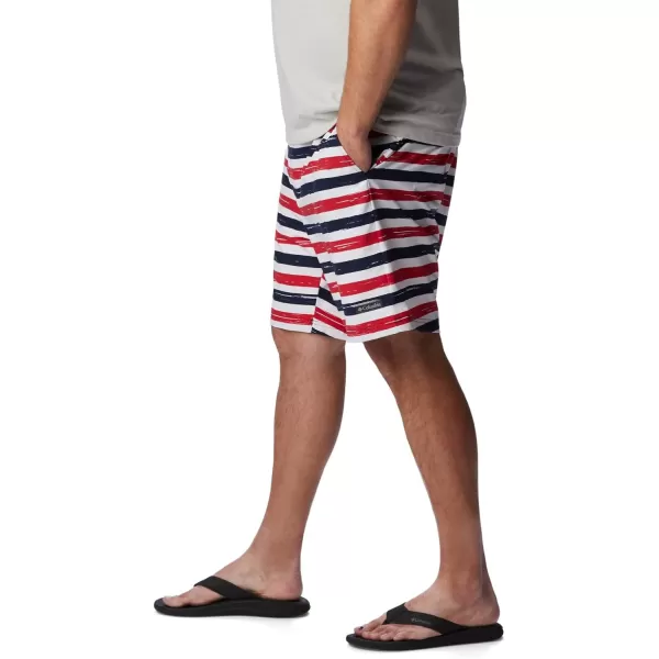 Columbia Mens Summertide Stretch Printed ShortMountain Red Marker Stripe