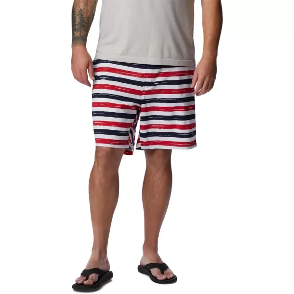 Columbia Mens Summertide Stretch Printed ShortMountain Red Marker Stripe