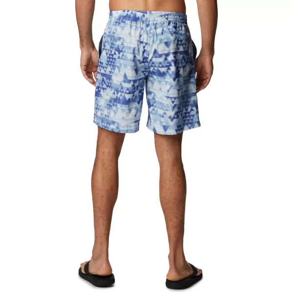 Columbia Mens Summertide Stretch Printed ShortPurple Lotus Distant Peaks