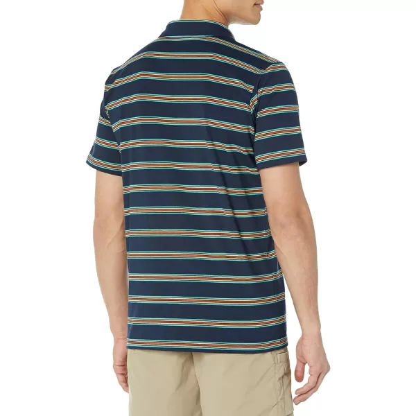 Columbia Mens Sun Trek PoloCollegiate Navy Scattered Stripe