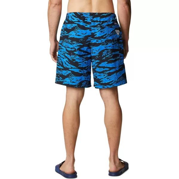 Columbia Mens Super Backcast Water ShortBlack Rough Waves Print