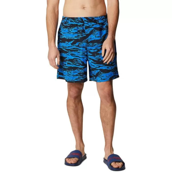 Columbia Mens Super Backcast Water ShortBlack Rough Waves Print