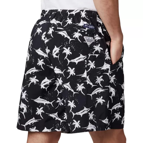 Columbia Mens Super Backcast Water ShortBlack Watery Fish Print