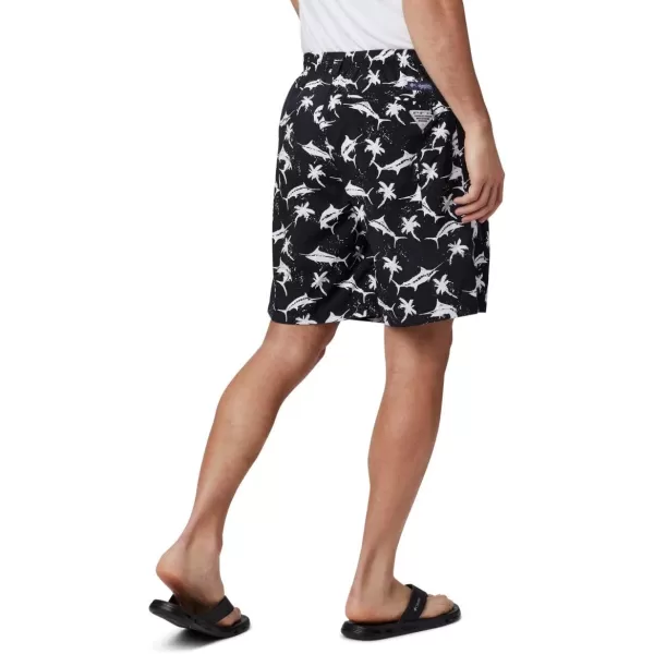 Columbia Mens Super Backcast Water ShortBlack Watery Fish Print