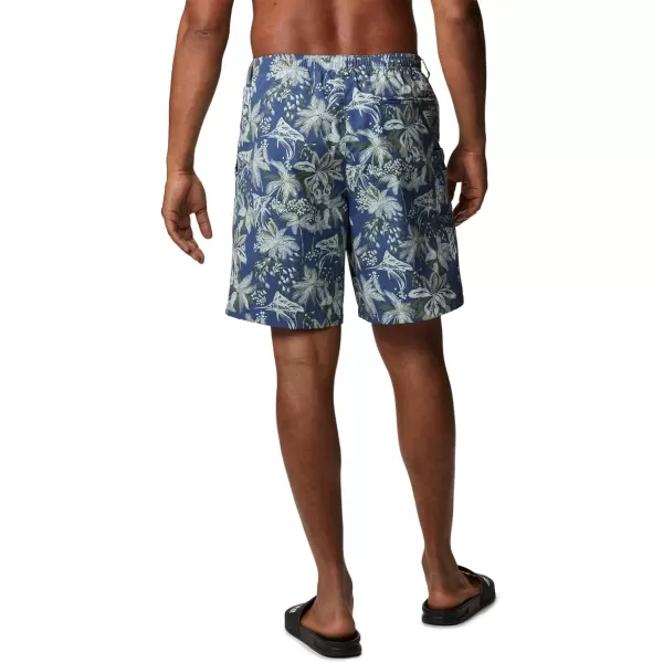 Columbia Mens Super Backcast Water ShortCarbon Festive Fishin Print