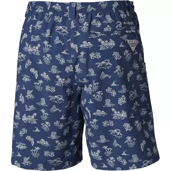 Columbia Mens Super Backcast Water ShortCarbon Mermaids N Marlins Print