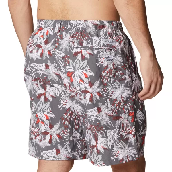 Columbia Mens Super Backcast Water ShortCity Grey Festive Fishin Print