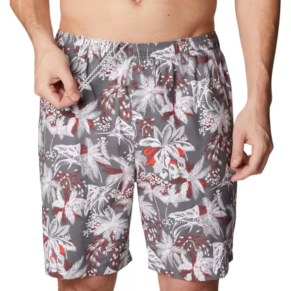 Columbia Mens Super Backcast Water ShortCity Grey Festive Fishin Print