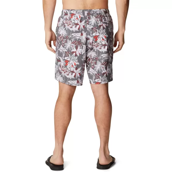 Columbia Mens Super Backcast Water ShortCity Grey Festive Fishin Print