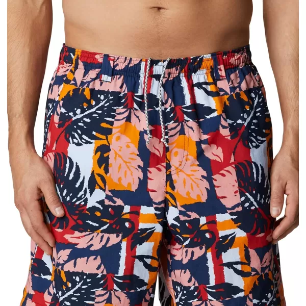 Columbia Mens Super Backcast Water ShortCollegiate Navy Block Palms Print