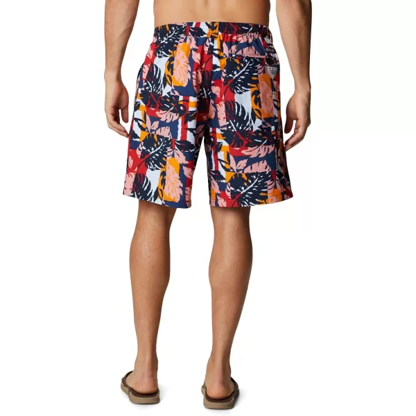 Columbia Mens Super Backcast Water ShortCollegiate Navy Block Palms Print