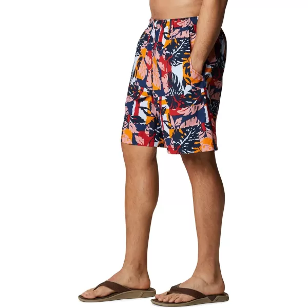 Columbia Mens Super Backcast Water ShortCollegiate Navy Block Palms Print